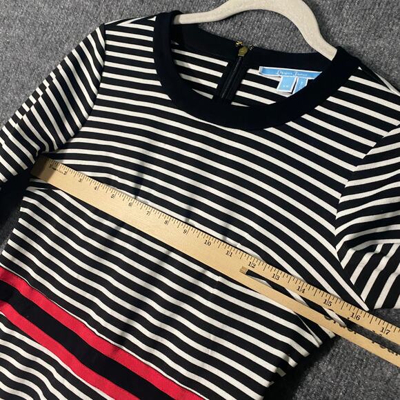 Draper James Mini Dress XS Black White Striped Persley Ponte Knit Preppy - Picture 6 of 11